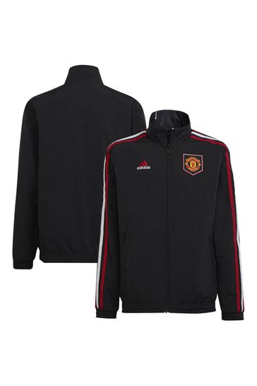 adidas Black Manchester United Reversible Anthem Jacket Kids