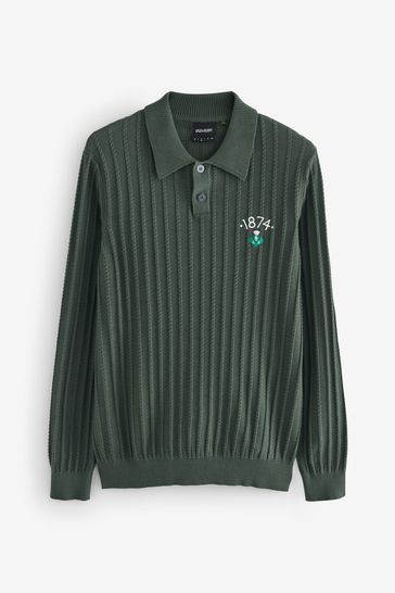 Buy Lyle Scott 1874 Vintage Cable Knitted Polo Jumper from Next USA
