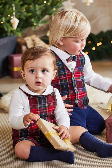 Buy JoJo Maman B b Red Tartan Dungarees Body Set from Next Egypt