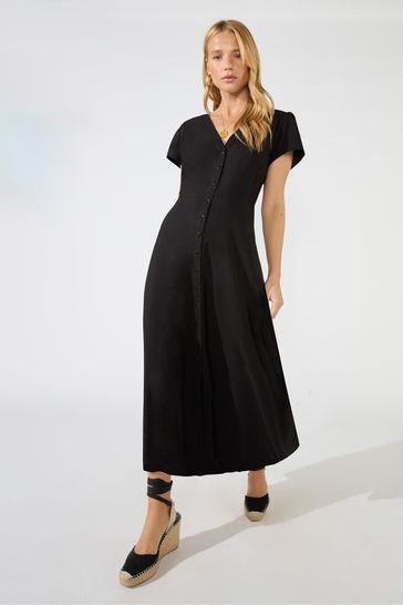 Midi front online button dress