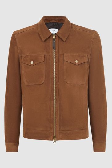 Reiss suede trucker best sale jacket