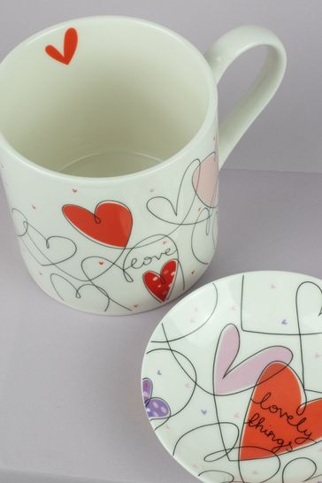 Belly Button Designs Mobius Hearts Trinket Dish & Mug Set
