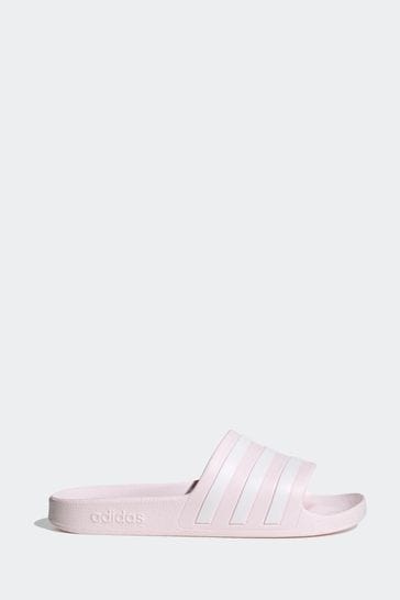 adidas Pink white Adilette Aqua Sliders
