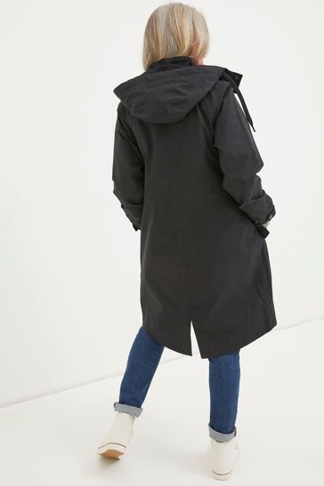FatFace Black Juno Waterproof Longline Coat