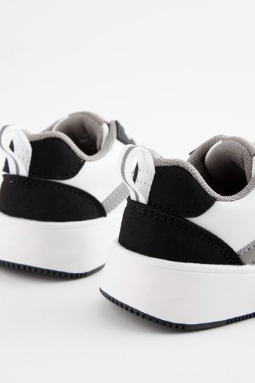 Black elastic lace trainers cheap