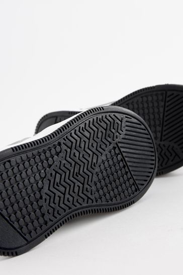 Black White Elastic Lace Trainers