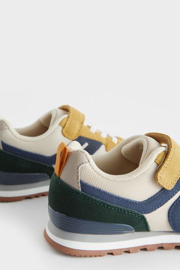 Colour Block One Strap Elastic Lace Trainers