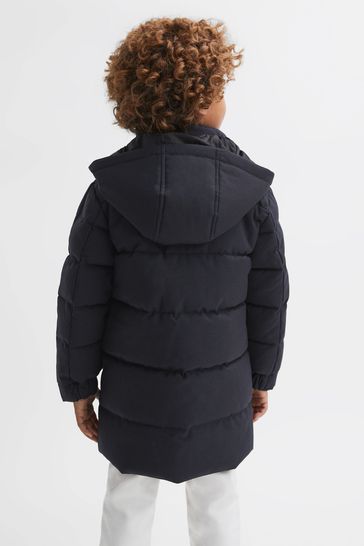 Buy Reiss Navy Isaac Senior Quilted Hooded Coat from Next Taiwan