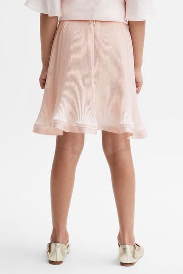 Reiss pink pleated skirt top