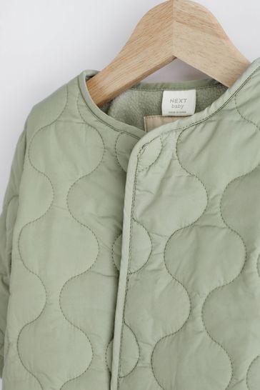 Sage Green Baby Quilted Jacket 0mths 2yrs