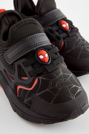 Spider-Man Black/Red One Strap Trainers
