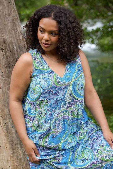 Blue paisley maxi dress online