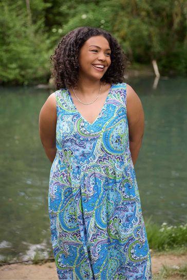 Blue paisley discount maxi dress