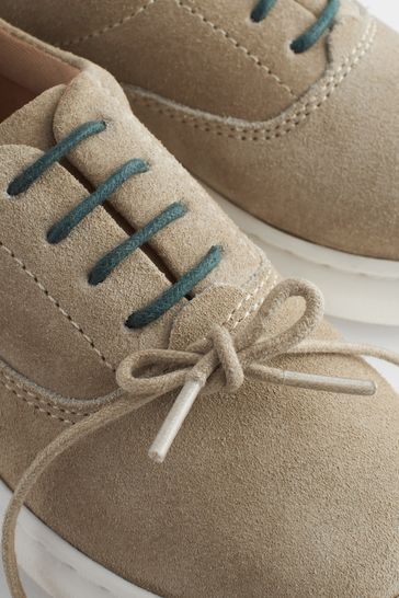 Buy Neutral Stone Smart Leather Lace Up Shoes from Next Oman
