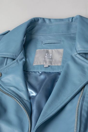 Buy Lakeland Leather Blue Esthwaite Classic Leather Biker Jacket