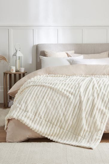 Buy Cream Faux Fur Throw Blanket from Next Netherlands
