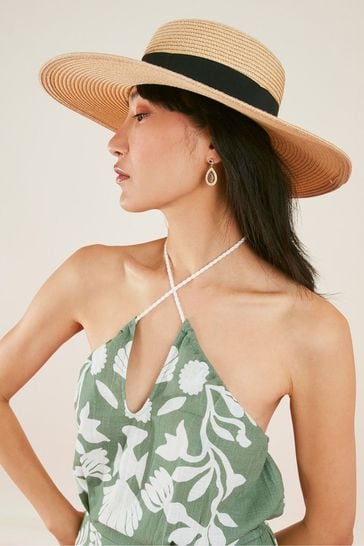 Accessorize Boater Natural Hat