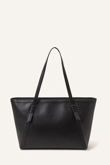 Black tote bag with shop shoulder strap