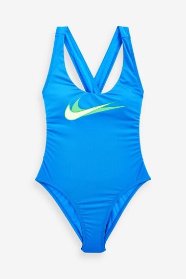 Nike Swim Blue Multi Logo Swimsuit