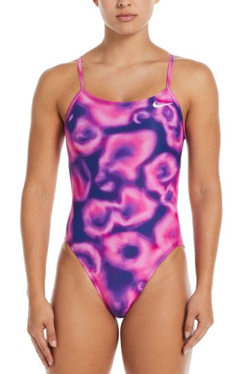 Nike Pink Tie Dye Cutout One Piece Swimsuit