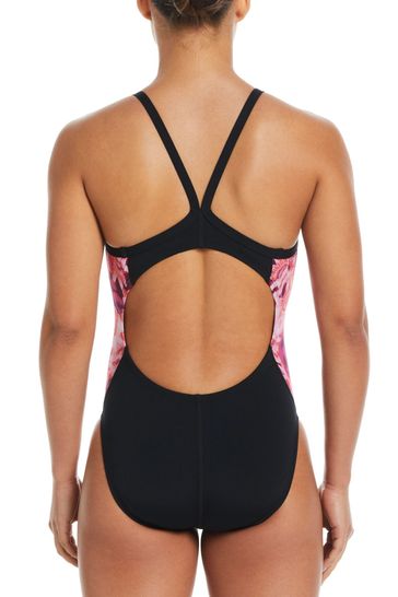 Nike swim racerback bikini top in black outlet