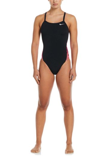 Buy Nike Swim Racerback Splice One Piece Black Swimsuit from Next Turkey