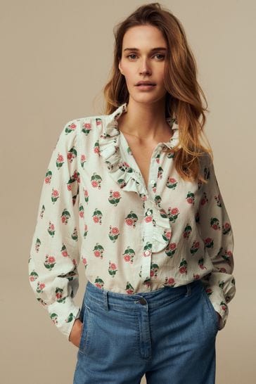 Laura Ashley Beauchamp Floral Ruffle Blouse