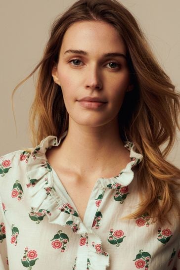 Laura Ashley Beauchamp Floral Ruffle Blouse