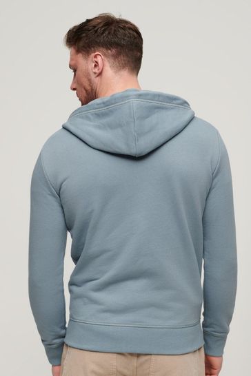 Superdry Light Blue Essential Logo Zip Up Hoodie