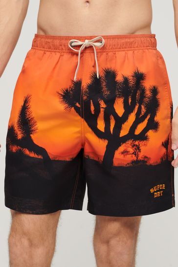 Superdry Orange Photographic 17” Swim Shorts