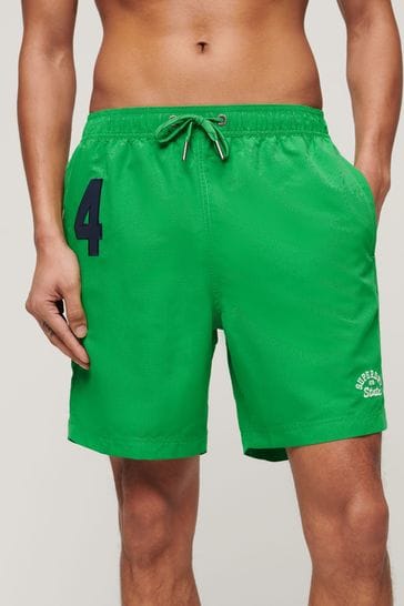 Superdry Green Vintage Polo Shirt 17" Swim Shorts