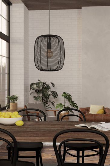 Eglo Black Rinroe Wireframe Pendant Ceiling Light