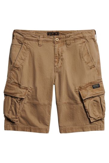 Superdry Brown 100 Cotton Core Cargo Shorts