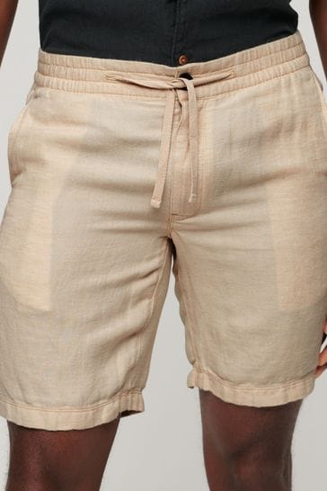 Superdry Cream Drawstring Linen Shorts