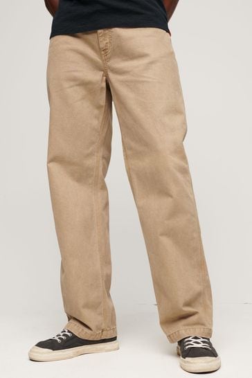 Superdry Brown Work 5 Pocket Joggers