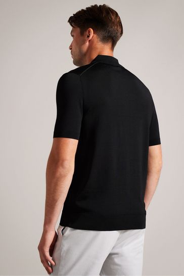 Black polo tee discount