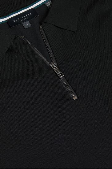 Black zip up polo shirt discount