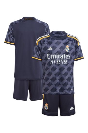 adidas Blue Real Madrid Away Minikit T-Shirt 2023-24 Minikit