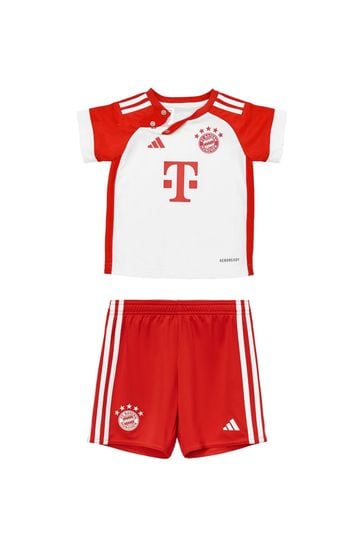 adidas White Baby FC Bayern Home Kit T-Shirt 2023-24 Baby