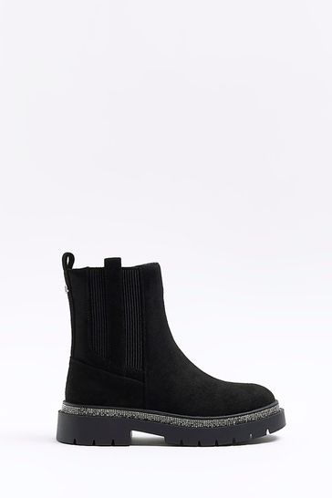 River island black suede chelsea best sale boots