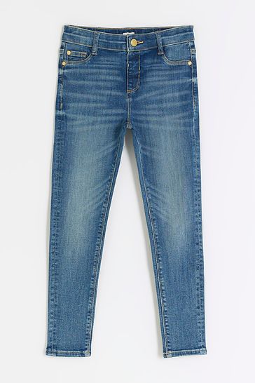 River Island Blue Girls Mid Wash Molly Jeans