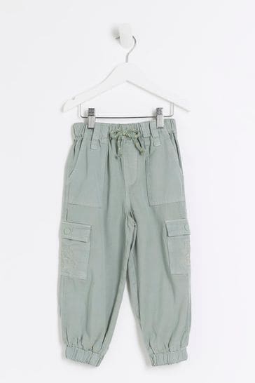 River Island Green Mini Girls Cargo Trousers
