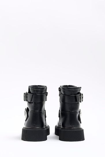 Girls leather biker discount boots