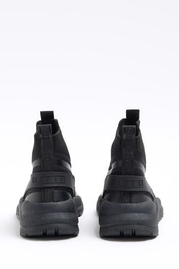 Black nike online sock trainers