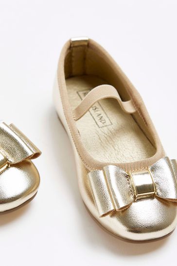 Girls gold cheap ballerina shoes