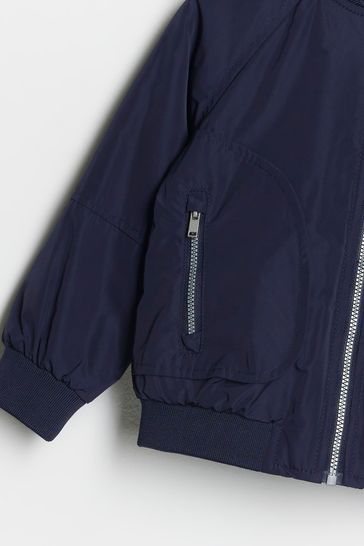 River Island Dark Blue Boys Nylon Bomber Jacket