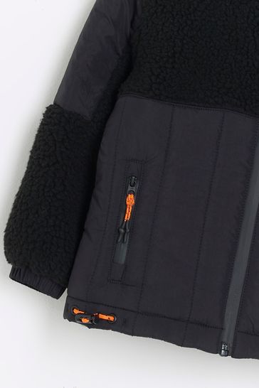 River island sherpa jacket hot sale