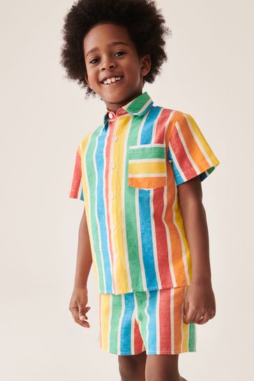 Little Bird by Jools Oliver Multi/Stripe Colourful Shirt and Short Set