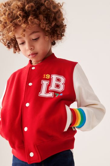 Little Bird by Jools Oliver Red Rainbow Varsity Jacket