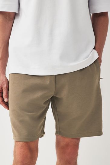 Buy Dark Stone Straight Zip Pocket Jersey Shorts from Next Ireland